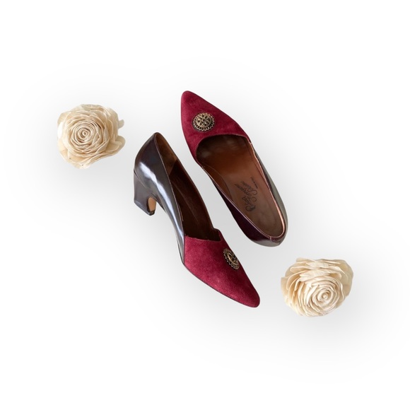 Vintage 60’s: Rosina Ferragamo Schiavone ⍟ Crystal Medallion Low Heels Pumps ⍟ 6 - Picture 7 of 16